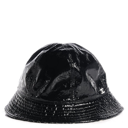 Chanel Vinyl Tweed Bucket Hat 58 Black 1 of 8