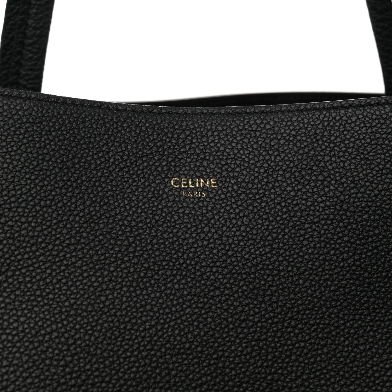 Celine Soft Grained Calfskin Medium Belt Cabas Phantom Black 8 of 11