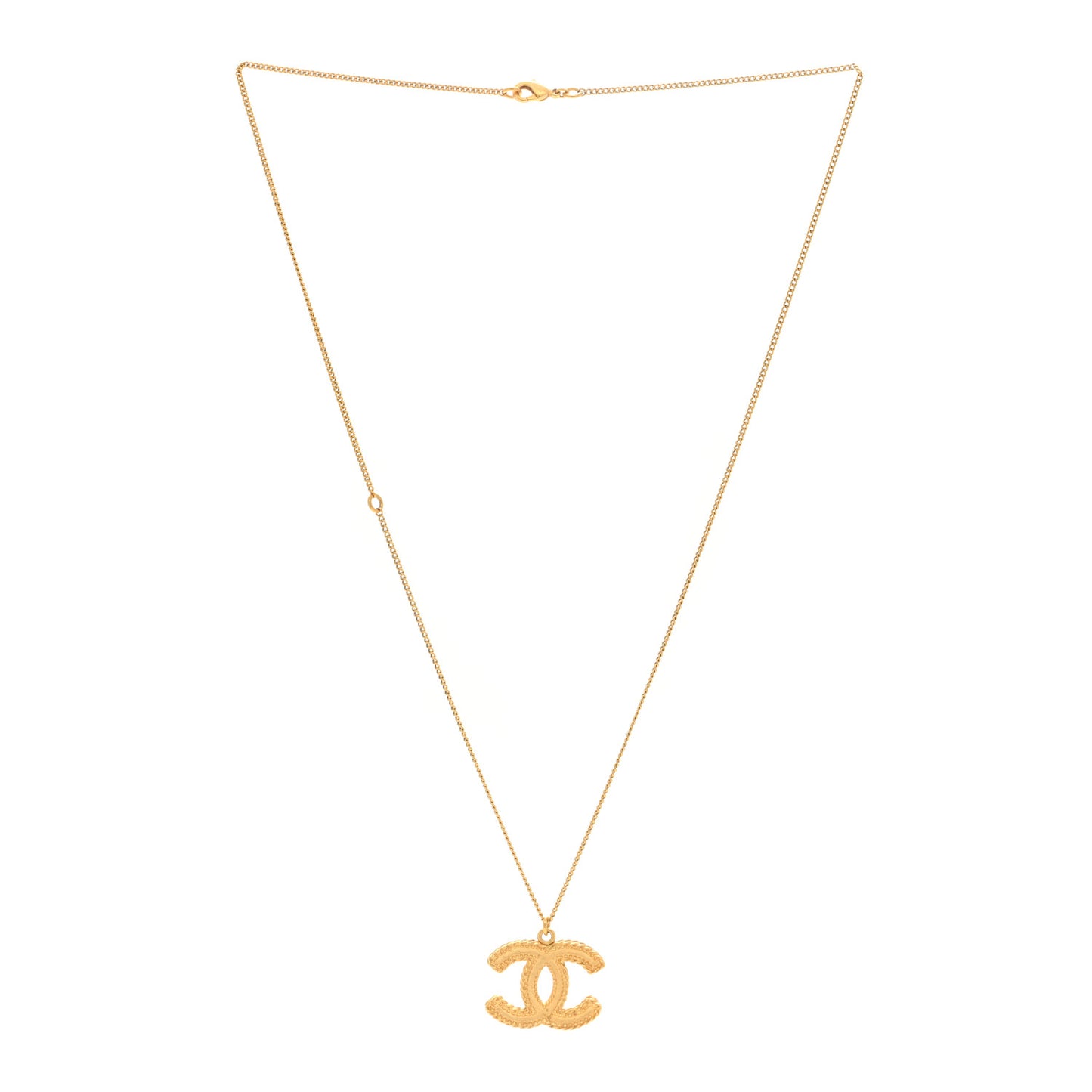 Metal CC Necklace Matte Gold