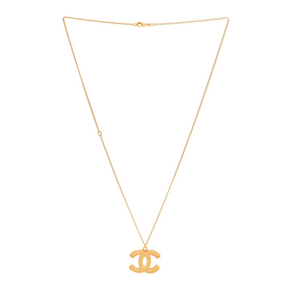 Chanel Metal CC Necklace Matte Gold 2 of 3