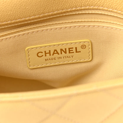 Chanel Shiny Caviar Quilted Small Chain Melody Flap Yellow 5 of 9