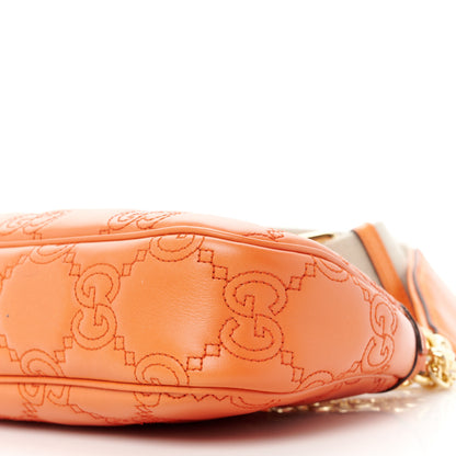 Gucci Calfskin GG Matelasse Chain Handbag Deep Orange Natural 11 of 11