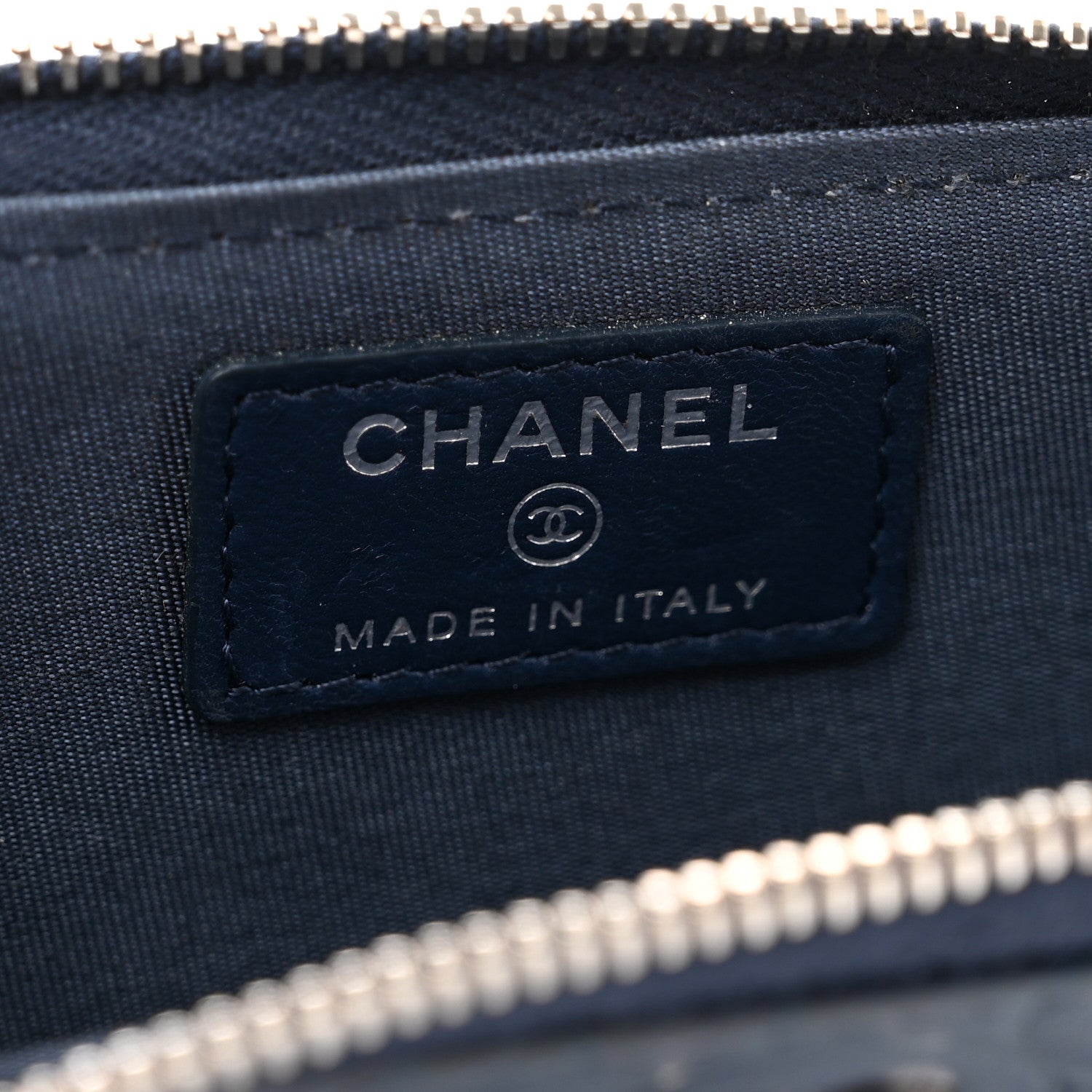 Chanel Lambskin Camellia Embossed Key Holder Case Navy 6 of 8