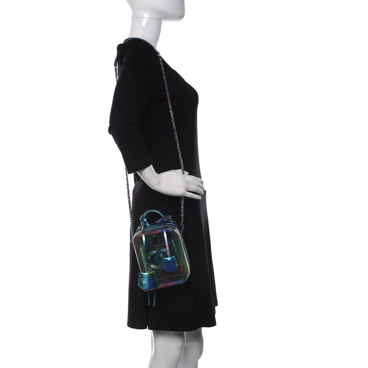 PVC Patent Calfskin Patent Lambskin Vertical Vanity Case Green
