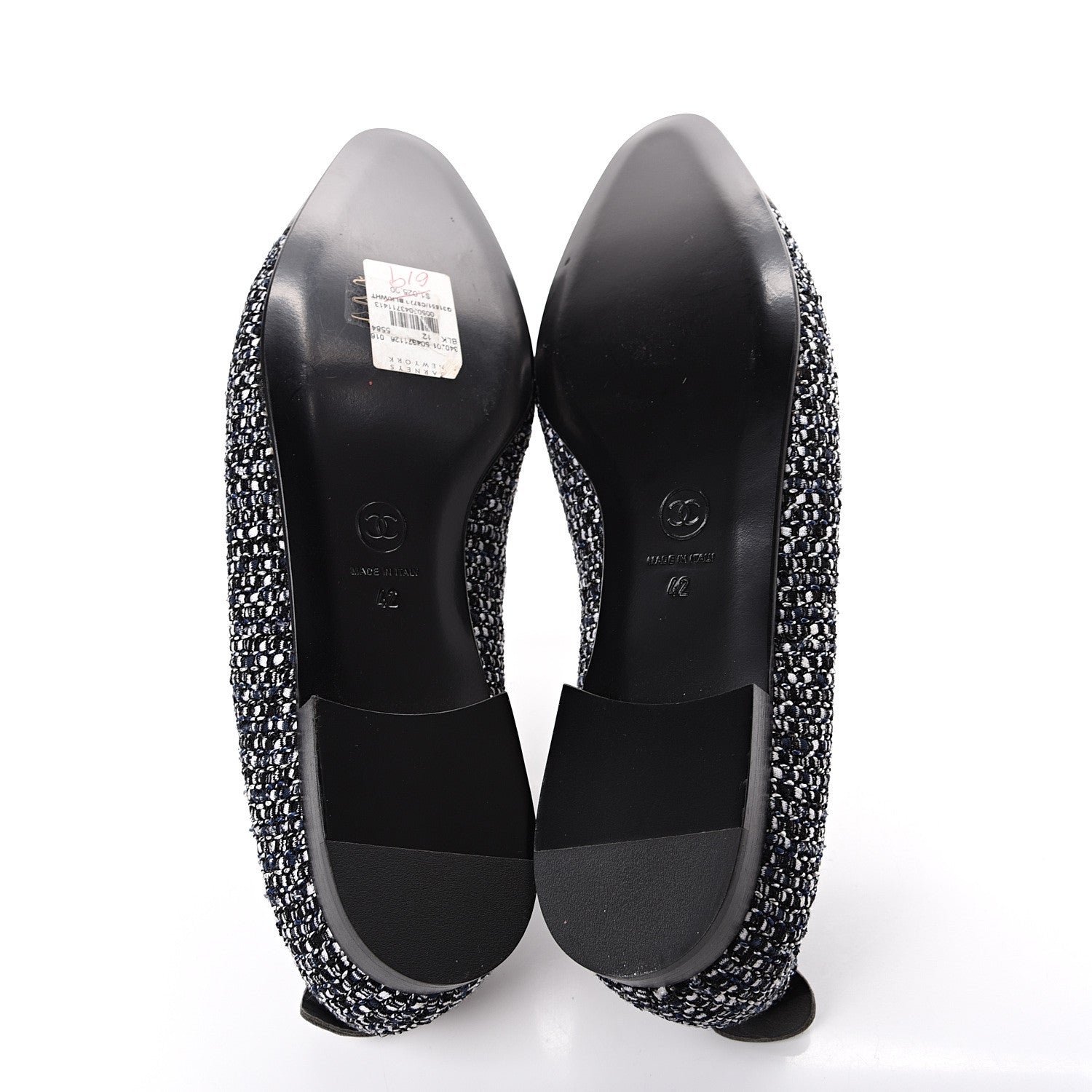 Chanel Tweed Lambskin Cap Toe Charm Loafers 42 Black Multicolor 5 of 7