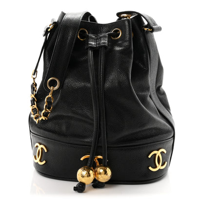Chanel Caviar CC Drawstring Shoulder Bag Black 1 of 11