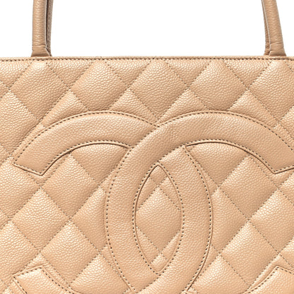 Chanel Caviar Quilted Medallion Tote Beige 8 of 13