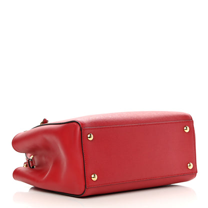 Fendi Vitello Elite Flamingo Petite 2Jours Tote Mattone 7 of 12