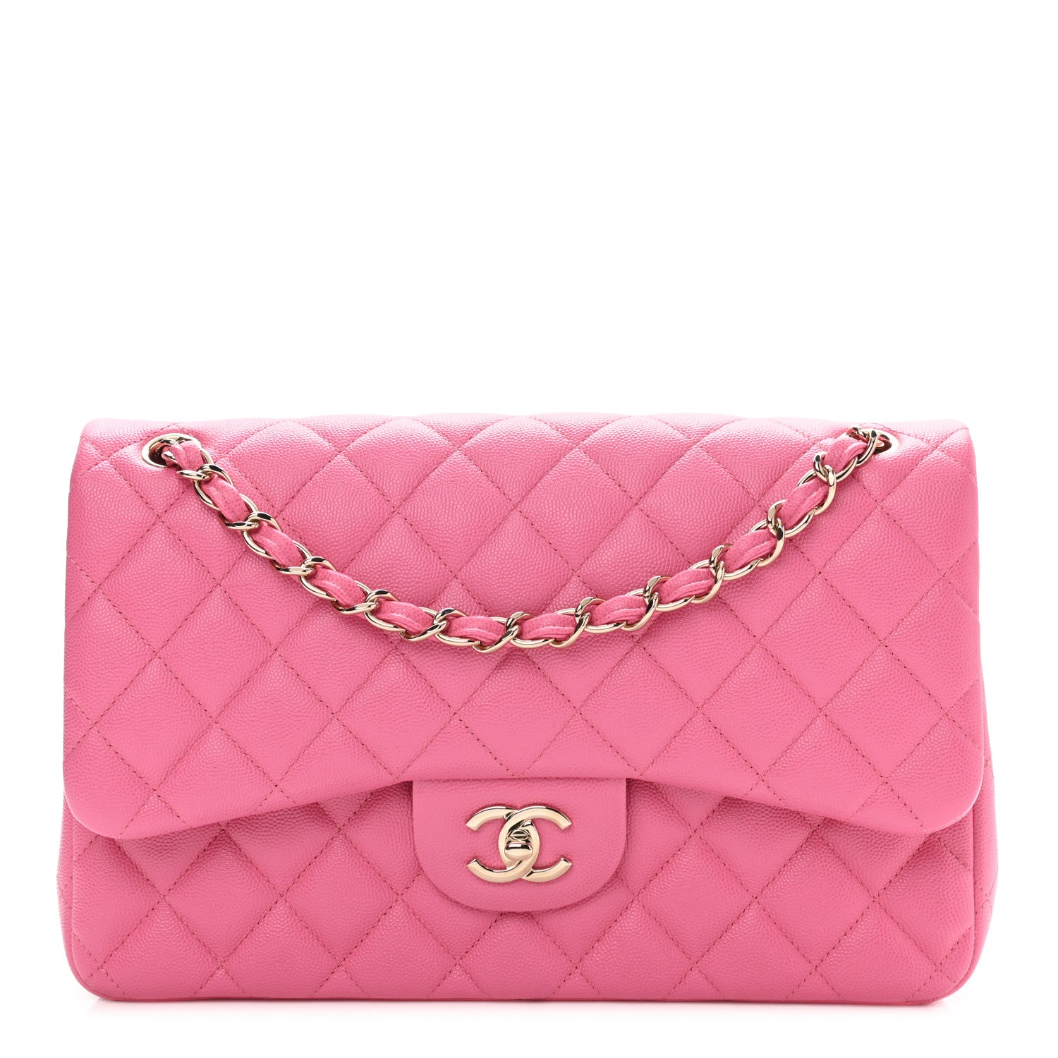 Chanel Caviar Quilted Jumbo Double Flap Pink 1 of 9