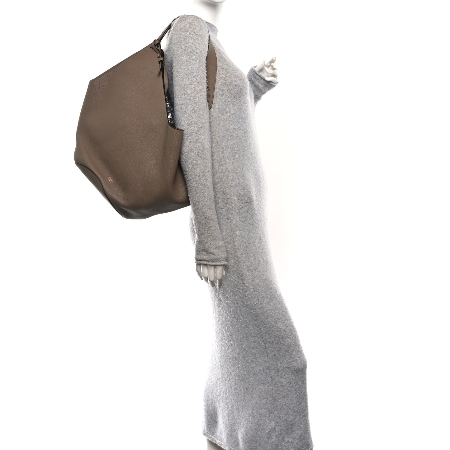 Pebbled Sport Calfskin Medium Lotus Tote Mokka