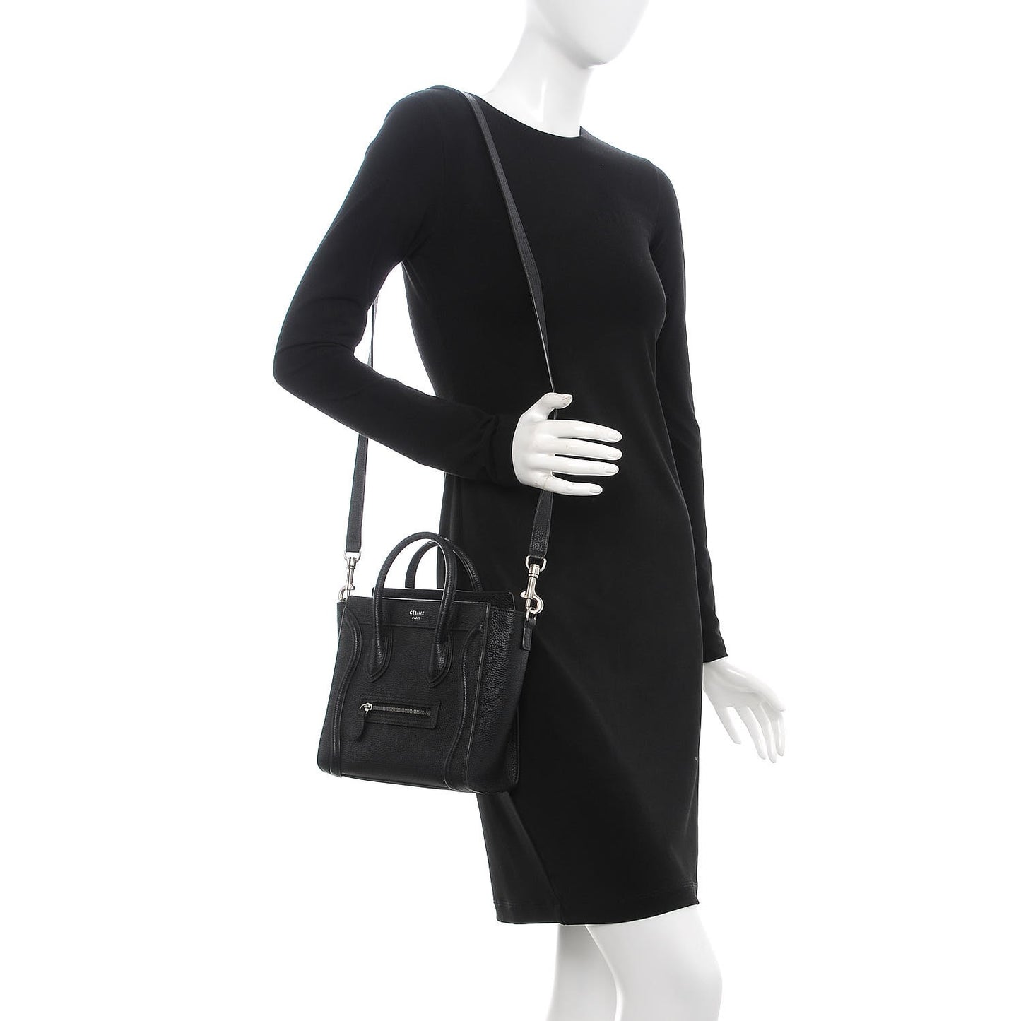 Drummed Calfskin Nano Luggage Black