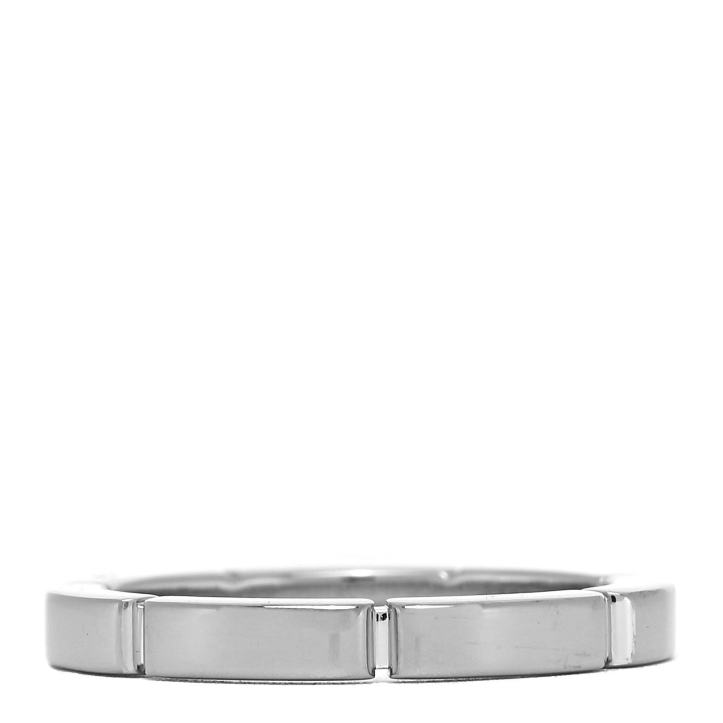18K White Gold Diamond Maillon Panthere Wedding Band Ring 50 5.25