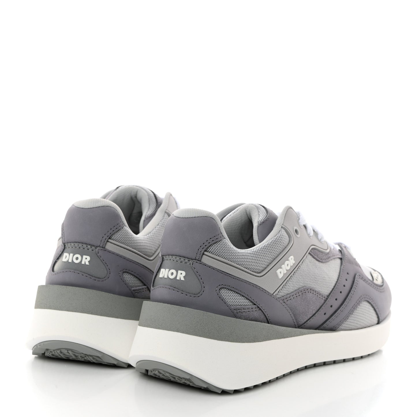 Technical Mesh Calfskin Mens B29 Sneakers 40 Grey