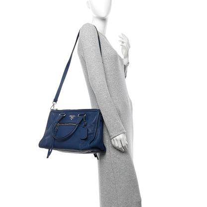 Prada Vitello Daino Shopping Satchel Inchiostro 2 of 12