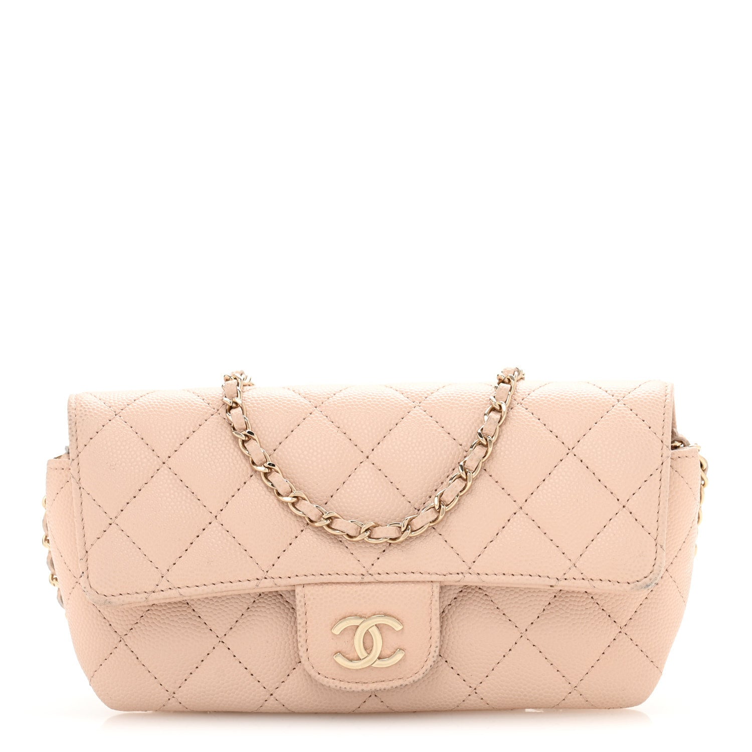 Chanel Caviar Quilted Glasses Case With Chain Beige 1 of 13