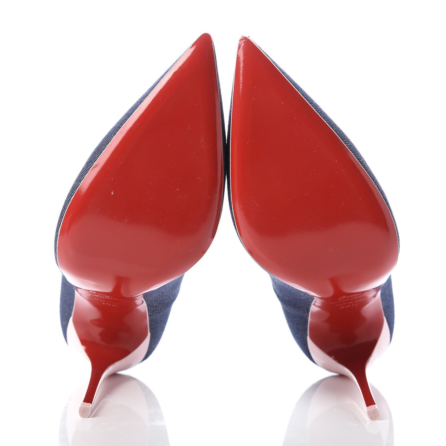 Christian Louboutin Denim Patent So Kate 120 Pumps 38.5 Blue Pompadour 5 of 9