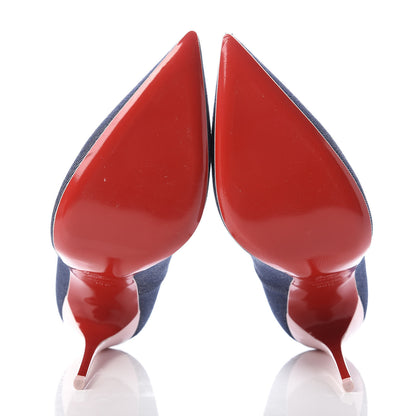 Christian Louboutin Denim Patent So Kate 120 Pumps 38.5 Blue Pompadour 5 of 9
