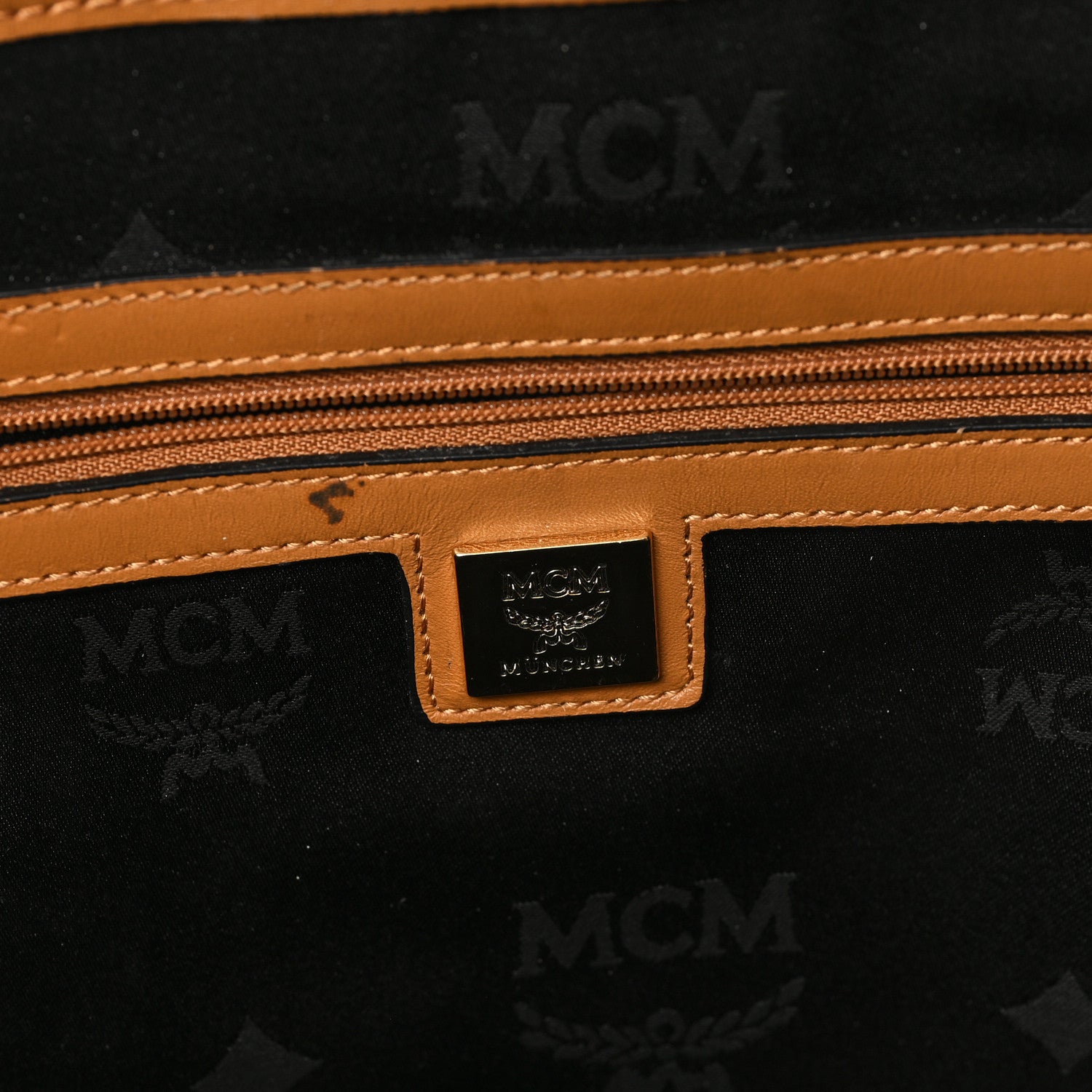 MCM Visetos Studded Medium Stark M Logo Collection Backpack Cognac 6 of 12