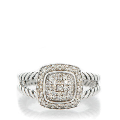 David Yurman Sterling Silver Diamond 7mm Petite Albion Pave Ring 52 6 1 of 6