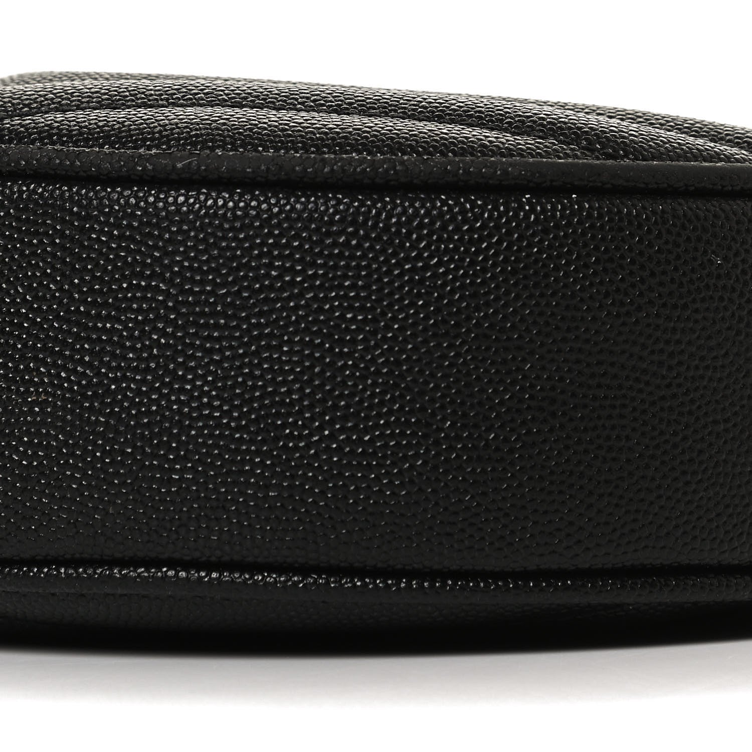 Saint Laurent Grain De Poudre Matelasse Chevron Quilted Round Vinyle Camera Bag Black 10 of 12