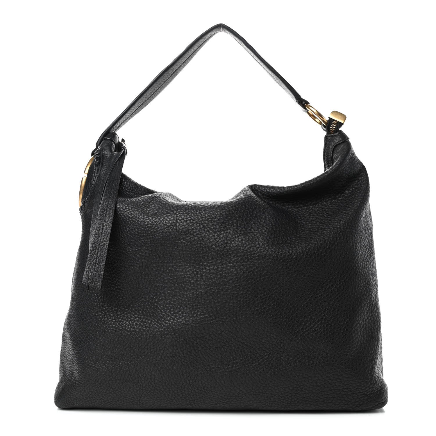 Gucci Pebbled Calfskin Twill Hobo Black 1 of 5