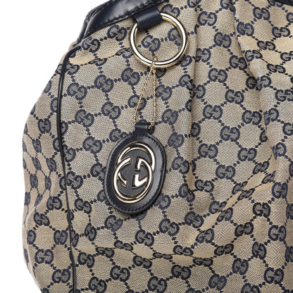Gucci Monogram Calfskin Large Sukey Tote Beige Blue 10 of 10
