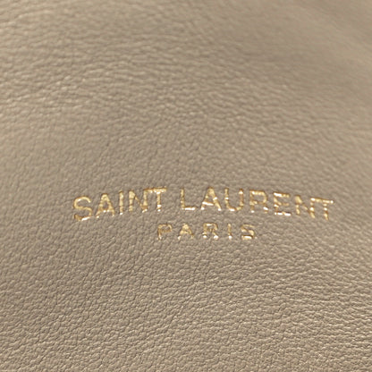Saint Laurent Lambskin Quilted Toy Loulou Puffer Monogram Chain Satchel Dark Beige 7 of 11