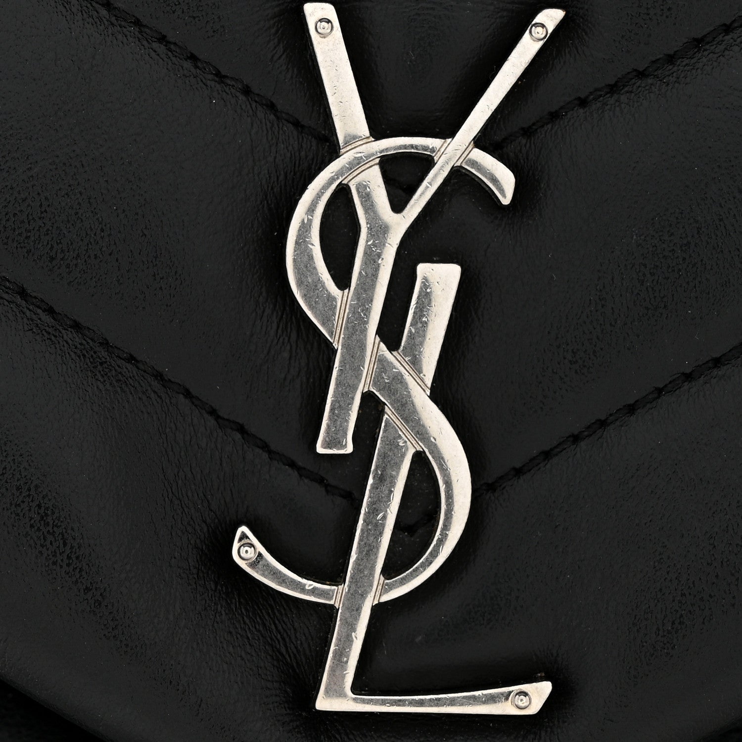 Saint Laurent Calfskin Y Quilted Monogram Small Loulou Chain Satchel Black 12 of 12