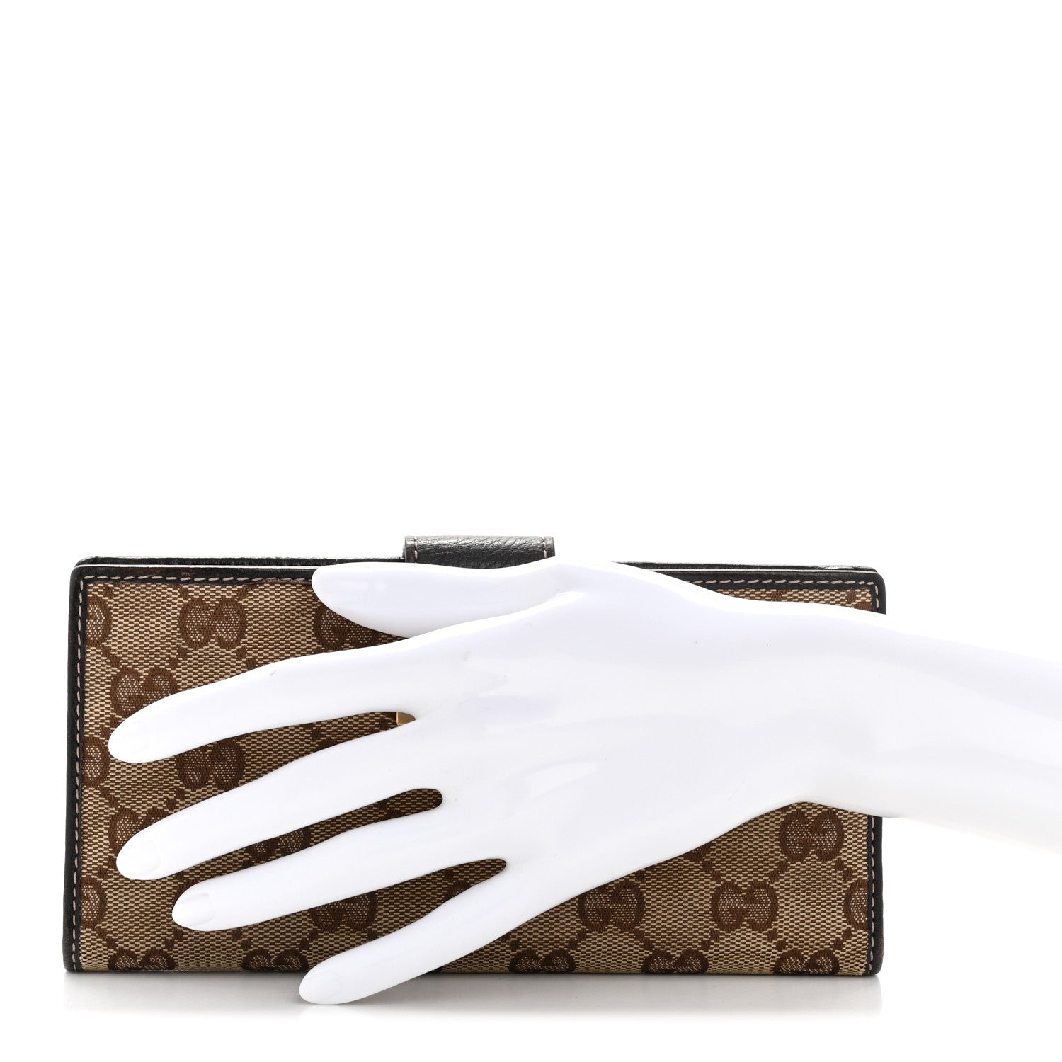 Gucci GG Plus Monogram Icon Bar Continental Flap Wallet Dark Brown 2 of 10