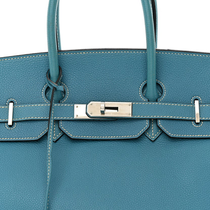 Hermes Taurillon Clemence BIRKIN 35 Blue Jean 8 of 17