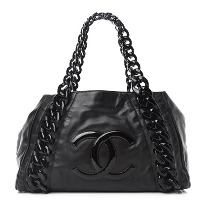 Chanel Calfskin Modern Chain Rhodoid East West Tote Black 1 of 14