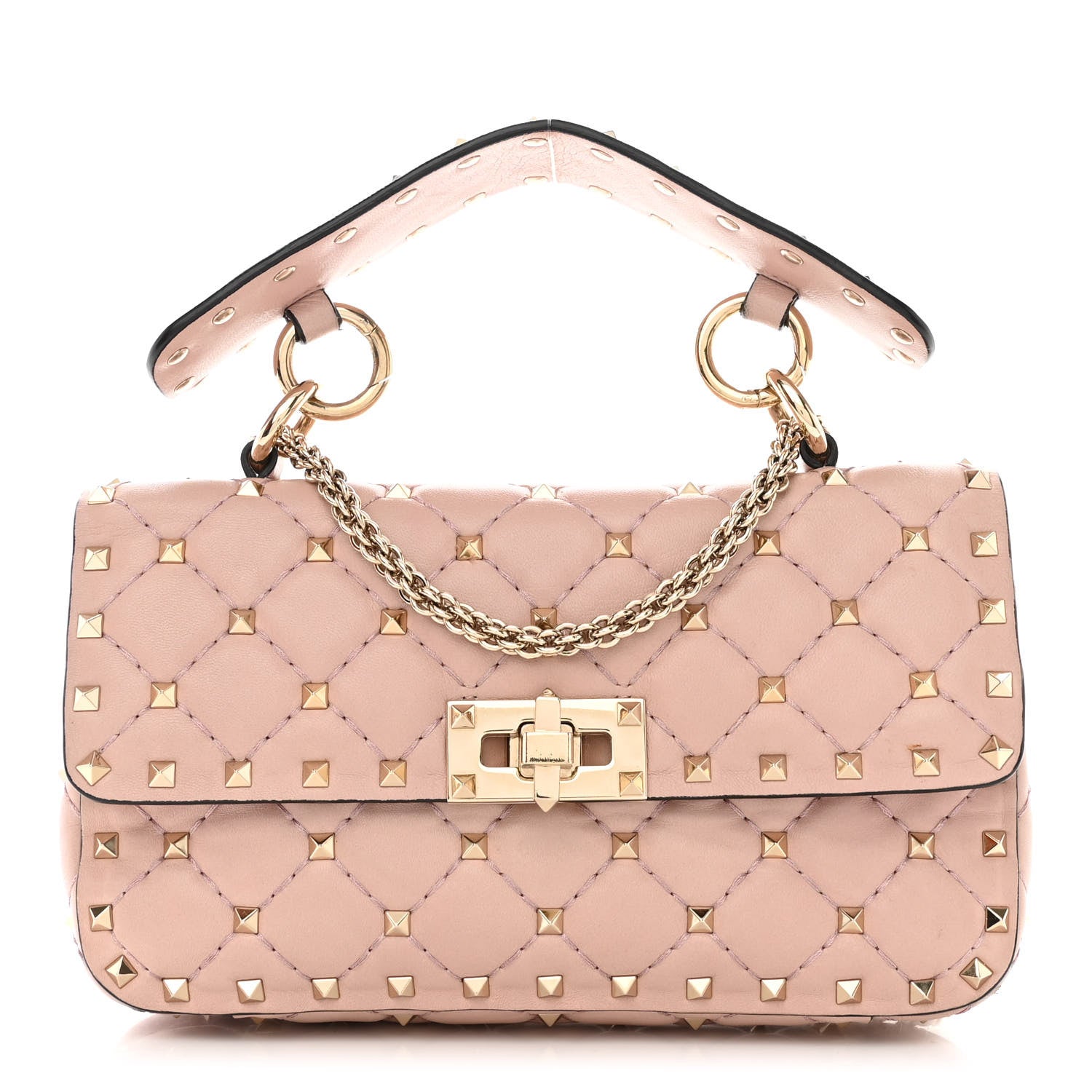 Valentino Garavani Nappa Small Rockstud Spike Shoulder Bag Water Rose 1 of 15