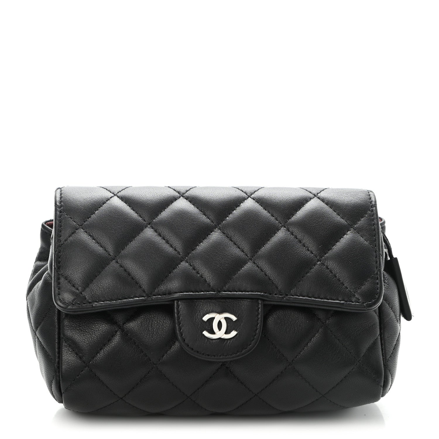 Chanel Lambskin Quilted Flap Cosmetic Case Black 1 of 14
