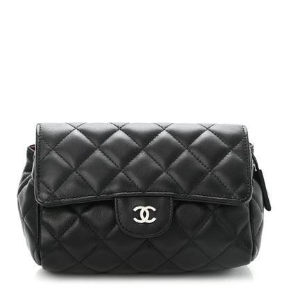 Chanel Lambskin Quilted Flap Cosmetic Case Black 1 of 14