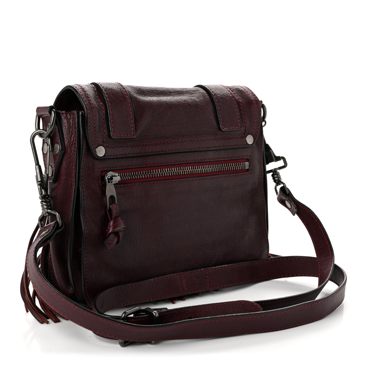 Proenza Schouler Lambskin Fringe PS1 Crossbody Pouch Oxblood 3 of 10