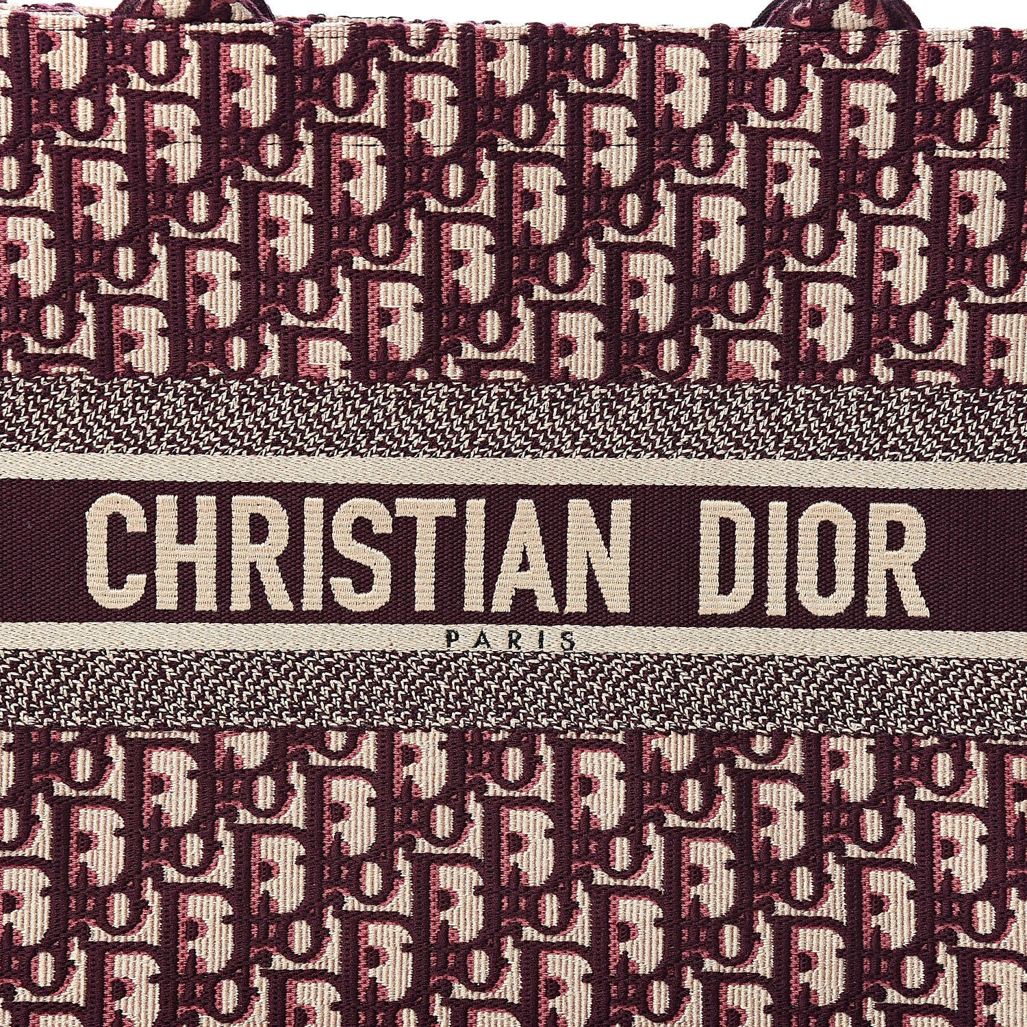 Christian Dior Oblique Medium Book Tote Burgundy Multicolor 8 of 9