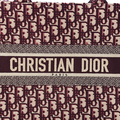 Christian Dior Oblique Medium Book Tote Burgundy Multicolor 8 of 9