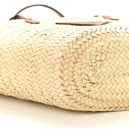 Prada Palmitto Vitello Woven Braided Large Basket Tote Bag Naturale Cognac 8 of 9