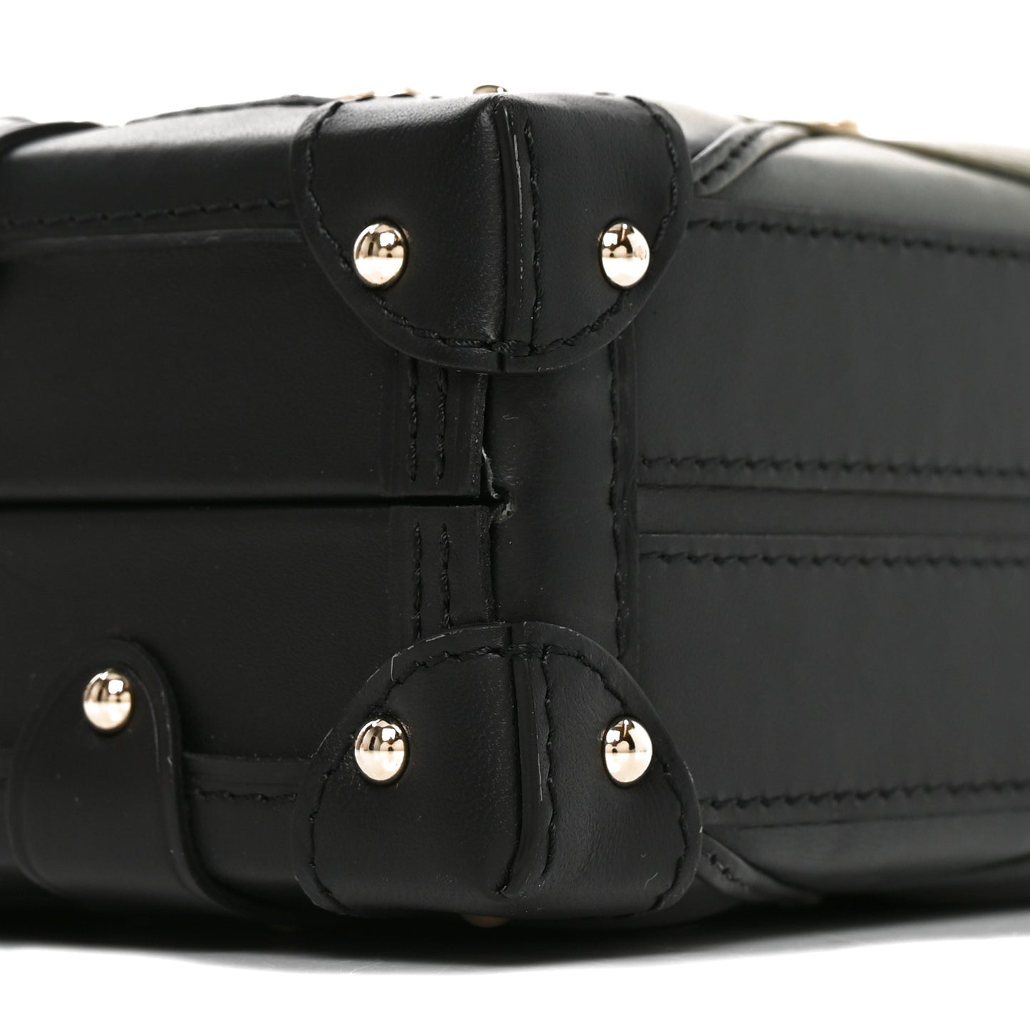 Lambskin Malletage Petite Malle Black Beige