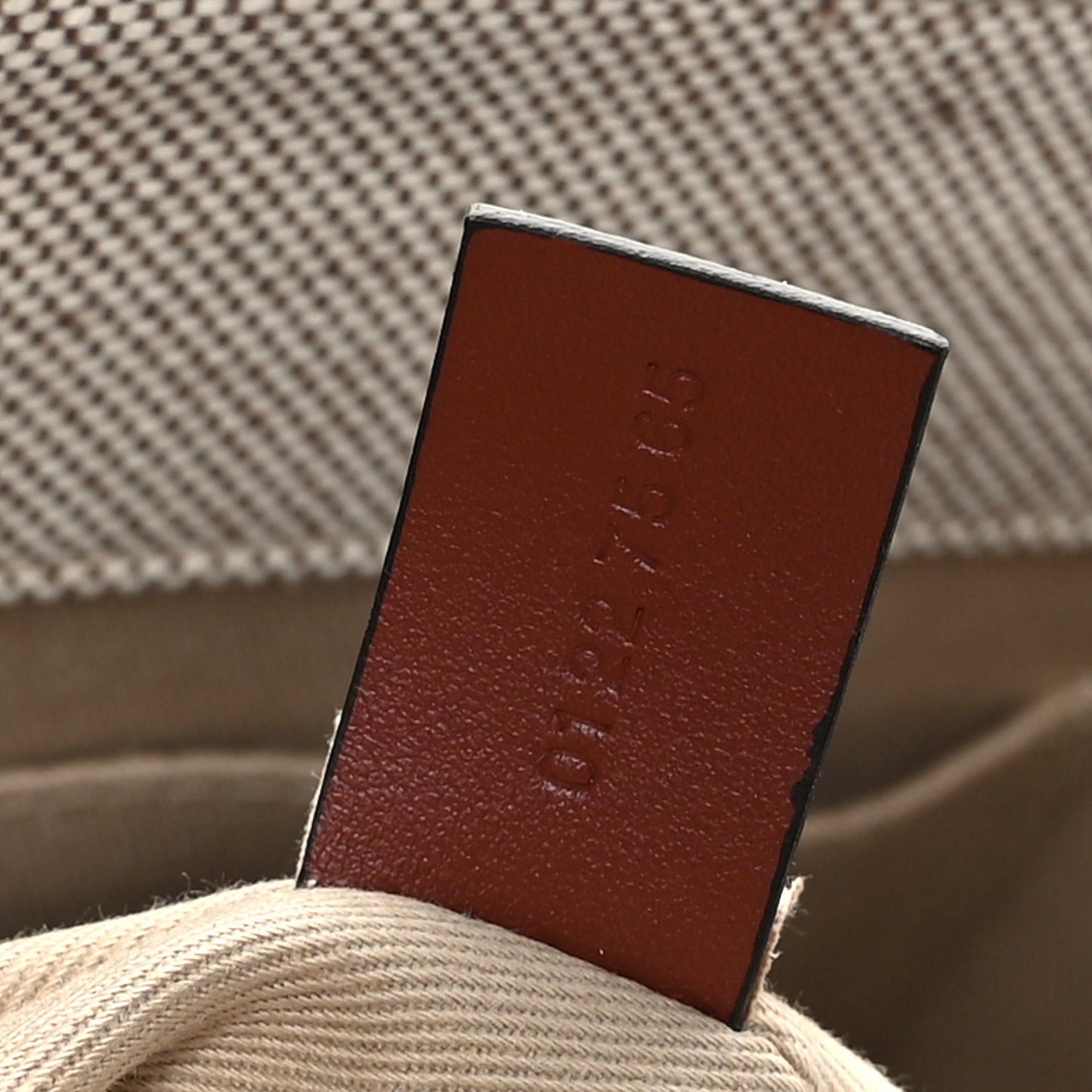 Cotton Calfskin Small Woody Ribbon Tote White Brown