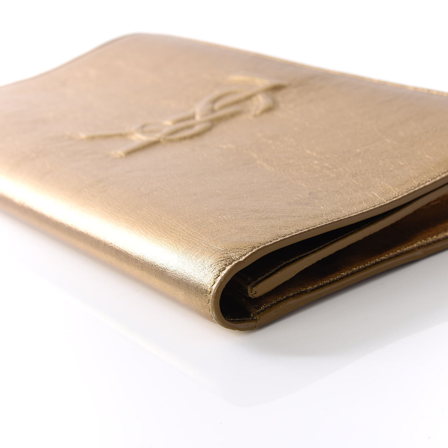 Metallic Calfskin Monogram Large Belle De Jour Clutch Gold
