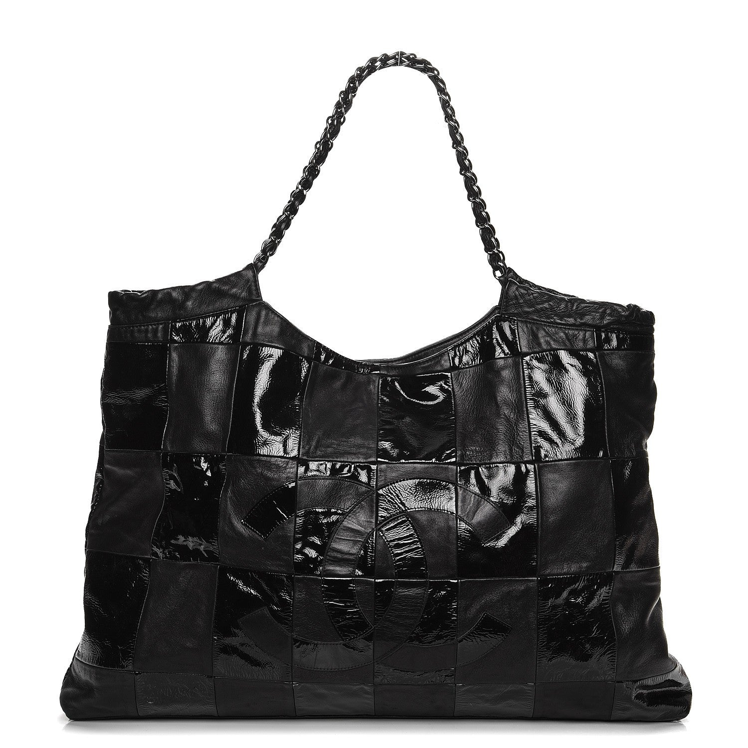 Chanel Patent Patchwork Large Brooklyn Tote Black 1 of 18