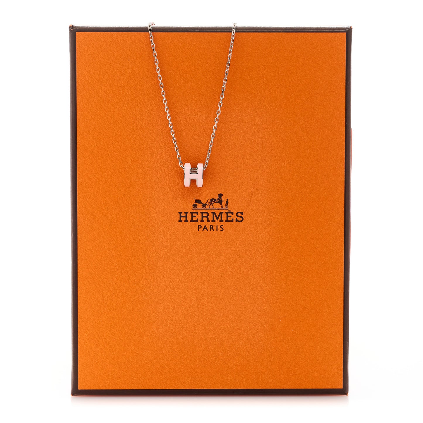Palladium Mini Pop H Pendant Necklace Rose Dragee