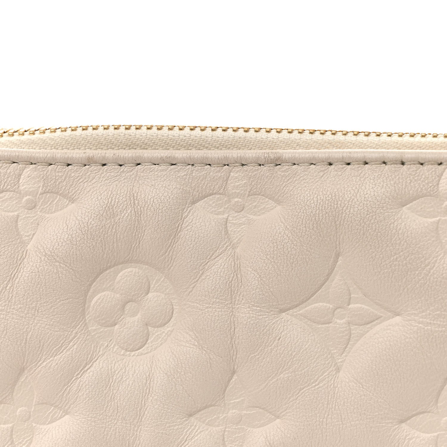Louis Vuitton Lambskin Embossed Monogram Coussin PM Beige Cream 14 of 18