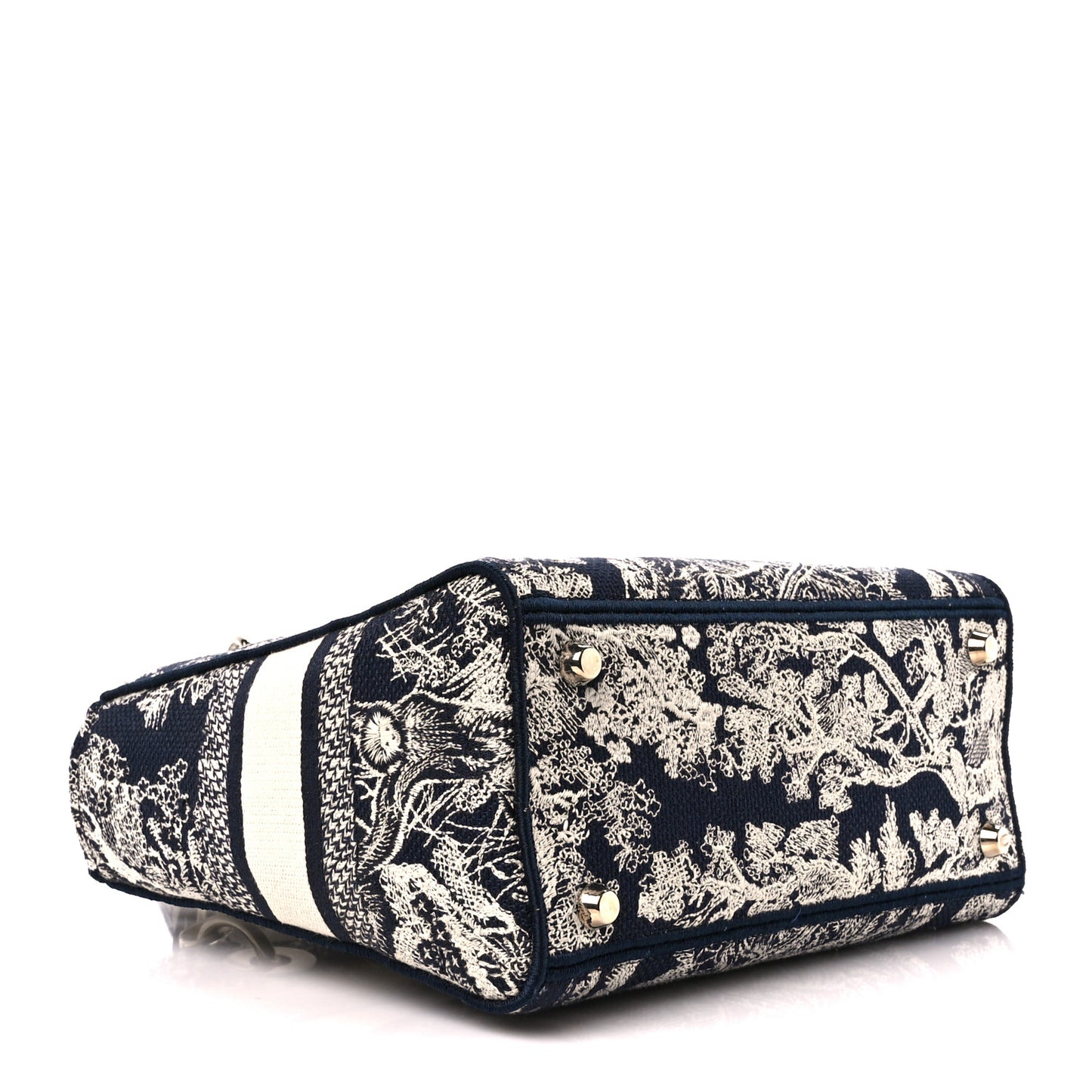 Canvas Toile De Jouy Reverse Embroidered Medium Lady D-Lite Navy