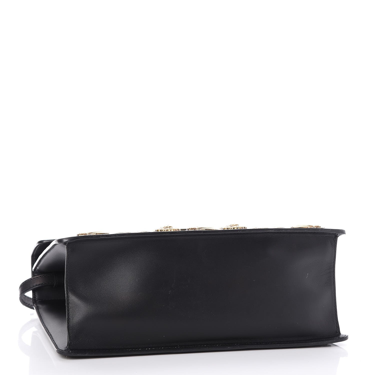 Gucci Calfskin Animal Studs Medium Sylvie Top Handle Bag Black 4 of 9