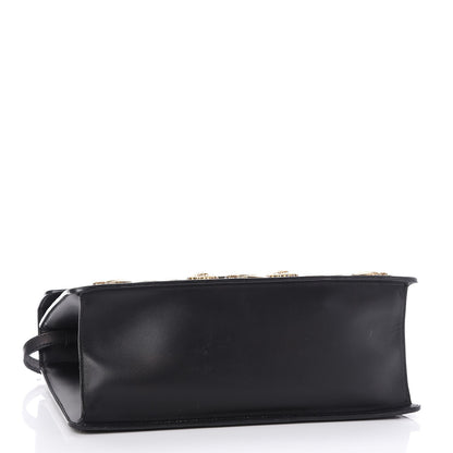 Gucci Calfskin Animal Studs Medium Sylvie Top Handle Bag Black 4 of 9