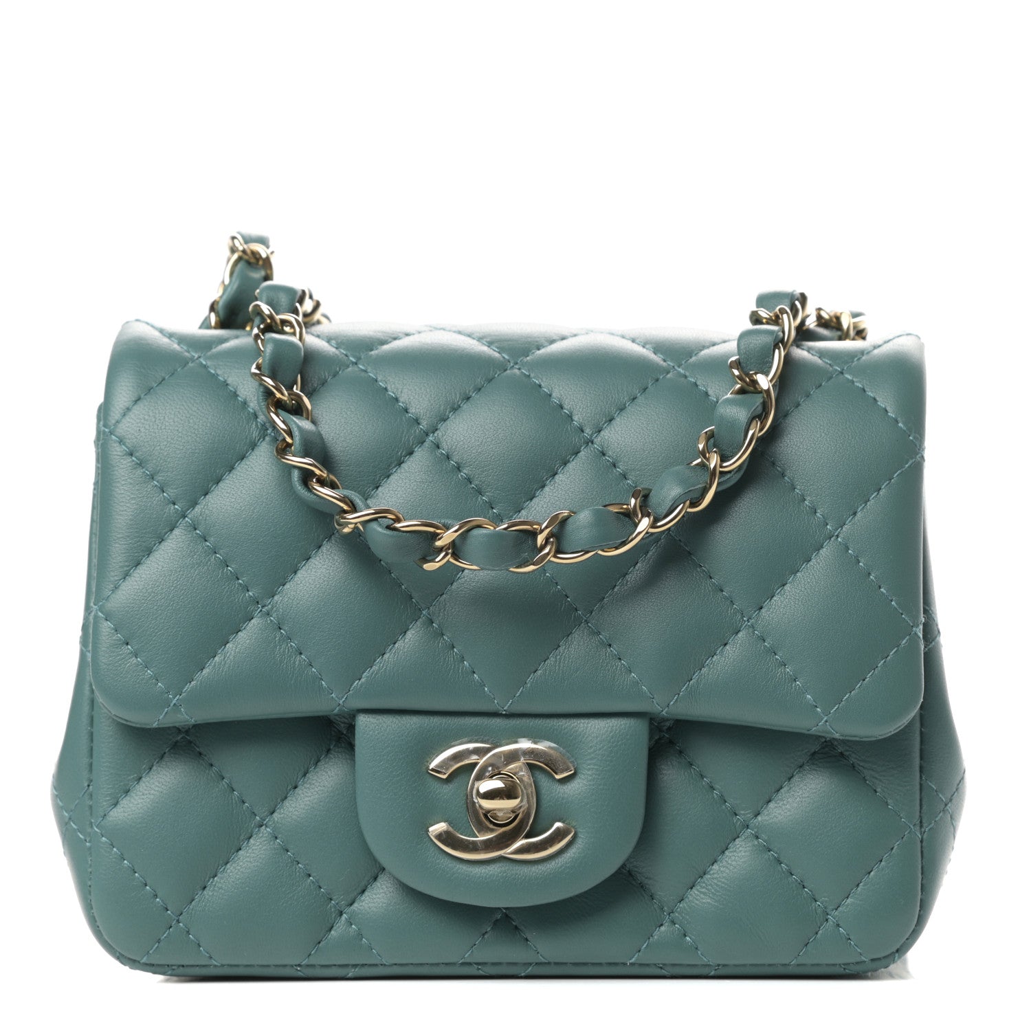 Chanel Lambskin Quilted Mini Square Flap Green 1 of 11