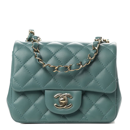 Chanel Lambskin Quilted Mini Square Flap Green 1 of 11