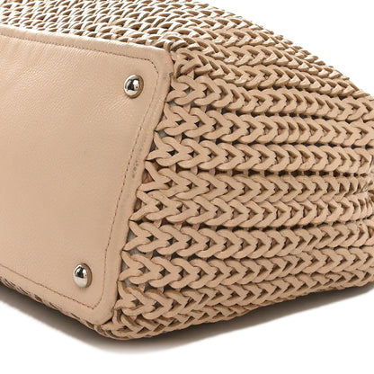 Chanel Caviar Braided Small CC Tote Beige 9 of 10